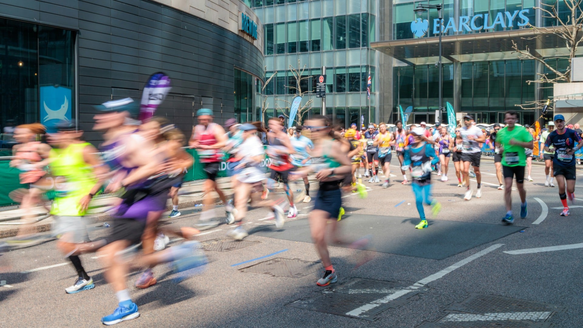 Blurry image of group of runners